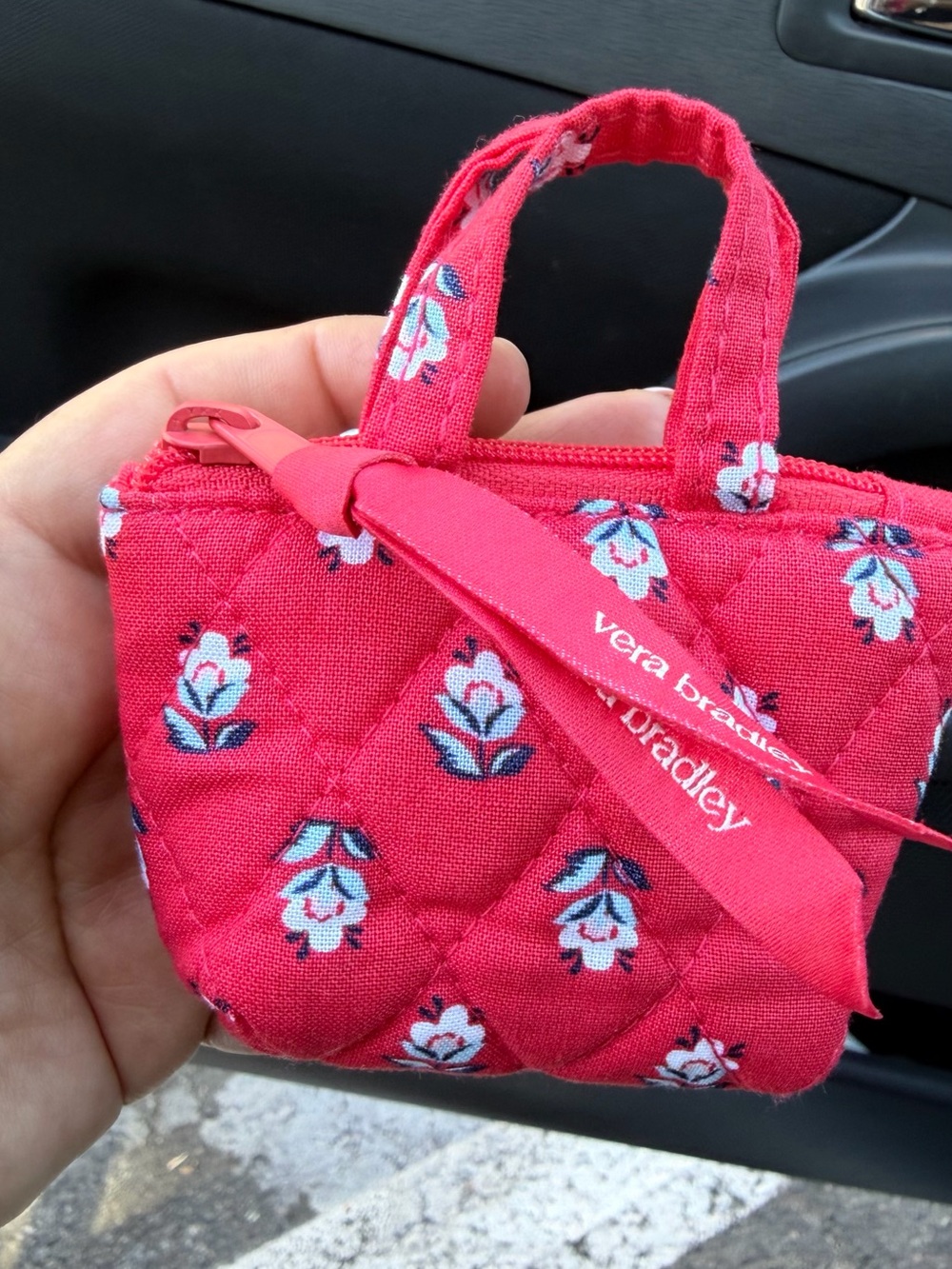 Vera Bradley Hot Pink Quilted Mini Tote Coin Purse
